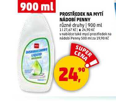 PROSTŘEDEK NA MYTÍ NÁDOBÍ PENNY, 900 ml