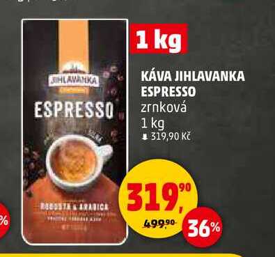KÁVA JIHLAVANKA ESPRESSO zrnková, 1 kg