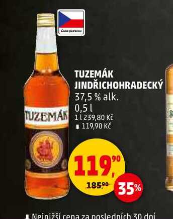 TUZEMÁK JINDŘICHOHRADECKÝ 37,5% alk., 0,5 l