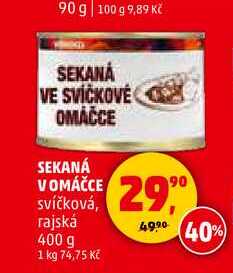 SEKANÁ V OMÁČCE svíčková, 400 g