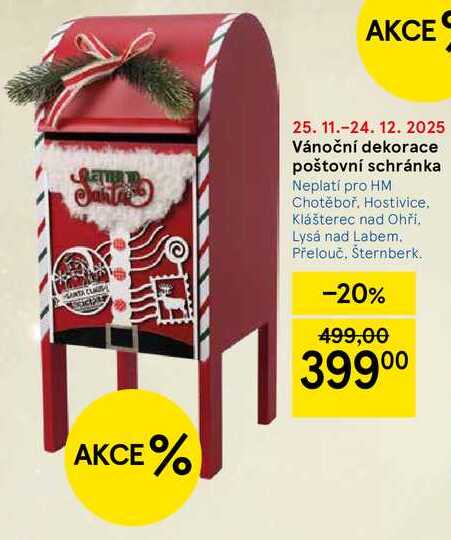 Vánoční dekorace poštovní schránka 