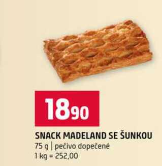 SNACK MADELAND SE ŠUNKOU 75 g pečivo dopečené