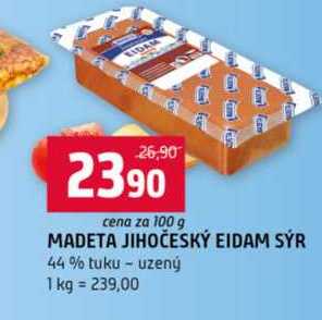 MADETA JIHOČESKÝ EIDAM SÝR 44 % tuku uzený 100g