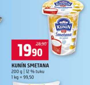 KUNIN SMETANA 200 g 12 % tuku