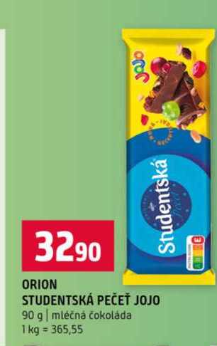 ORION STUDENTSKÁ PEČEŤ JOJO 90 g mléčná čokoláda