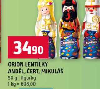 ORION LENTILKY ANDĚL, ČERT, MIKULÁŠ 50 g figurky