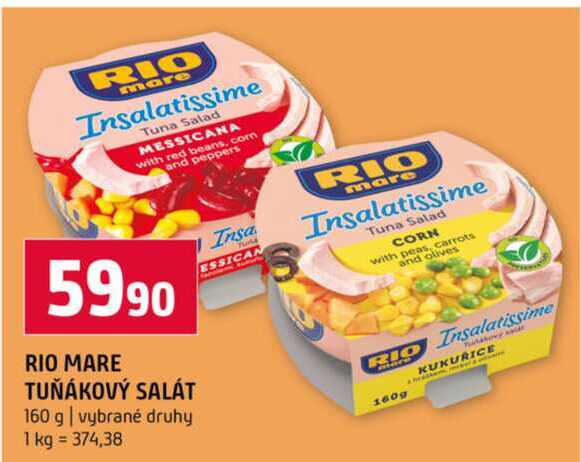 RIO MARE TUŇÁKOVÝ SALÁT 160 g vybrané druhy 