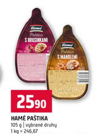 HAMÉ PAŠTIKA 105 g vybrané druhy