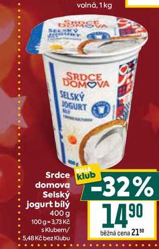 Srdce domova Selský jogurt bílý 400 g 