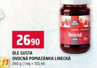 DLE GUSTA OVOCNÁ POMAZÁNKA LINECKÁ 260 g 