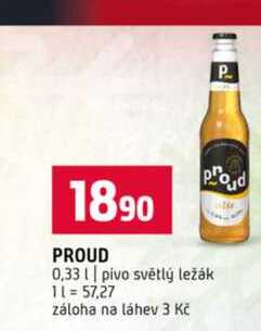 PROUD Pod 0,33l pivo světlý ležák