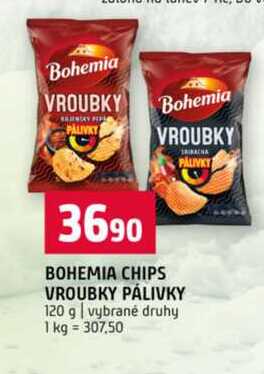 BOHEMIA CHIPS VROUBKY PÁLIVKY 120 g vybrané druhy