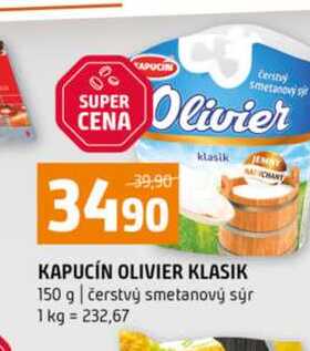 KAPUCÍN OLIVIER KLASIK 150 g čerstvý smetanový sýr 