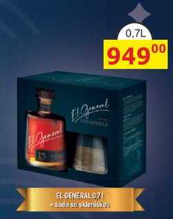 EL GENERAL 0,7l sada se skleničkou 
