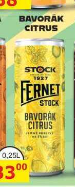 FERNET STOCK BAVORÁK CITRUS 0,25l míchaný nápoj