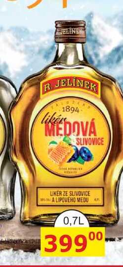 R. JELÍNEK Slivovice zlatá medová 0,7l