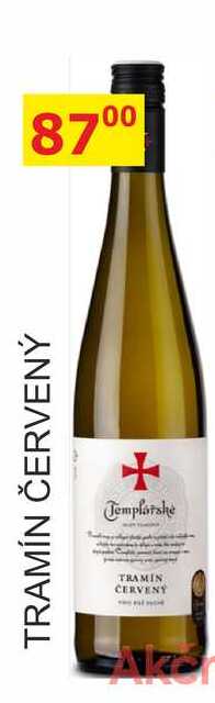 Templářské sklepy 0,75l TRAMÍN ČERVENÝ