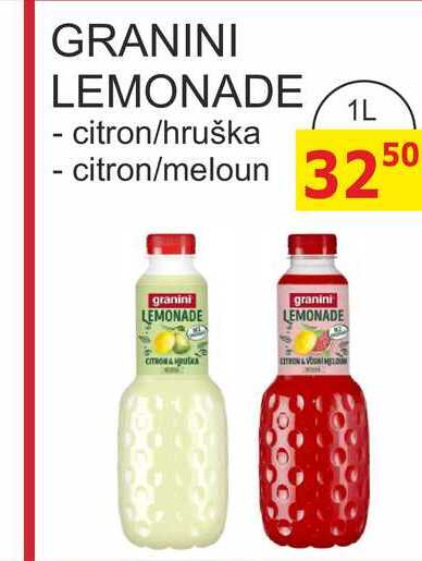 GRANINI LEMONADE citron/hruška, citron/meloun 1L  