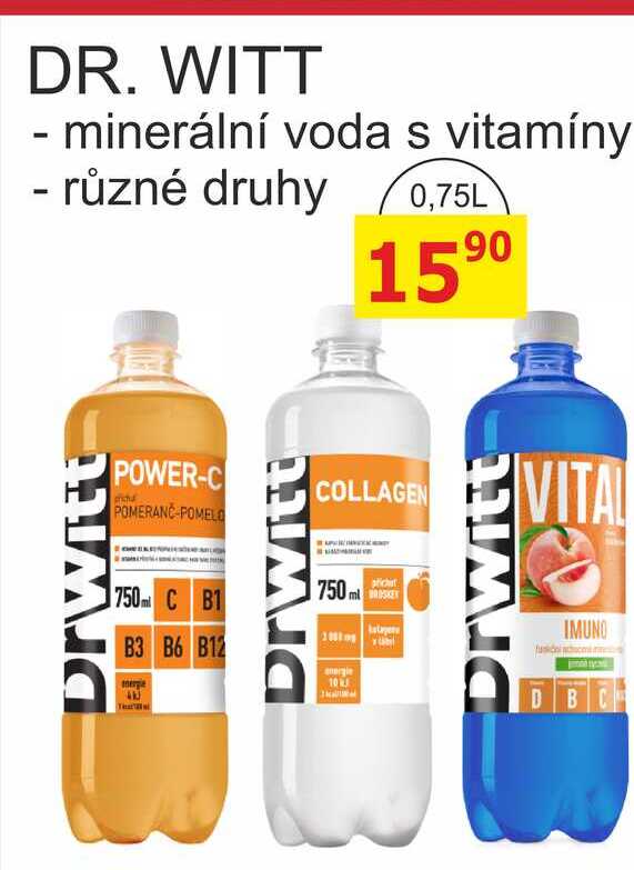 DR. WITT - minerální voda s vitamíny 0,75L 