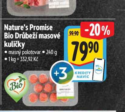 Nature's Promise Bio Drůbeží masové kuličky 240 g