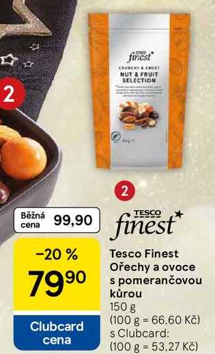 Tesco Finest Ořechy a ovoce s pomerančovou kůrou, 150 g  