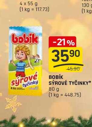 BOBÍK SÝROVÉ TYČINKY 80 g