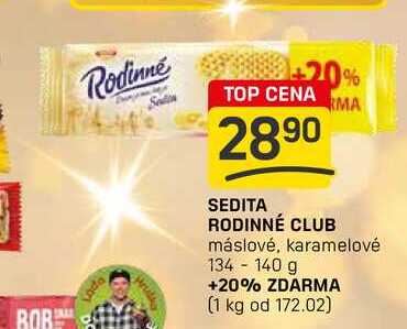 SEDITA RODINNÉ CLUB máslové, karamelové 134-140 g