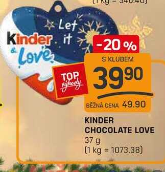 KINDER CHOCOLATE LOVE 37 g
