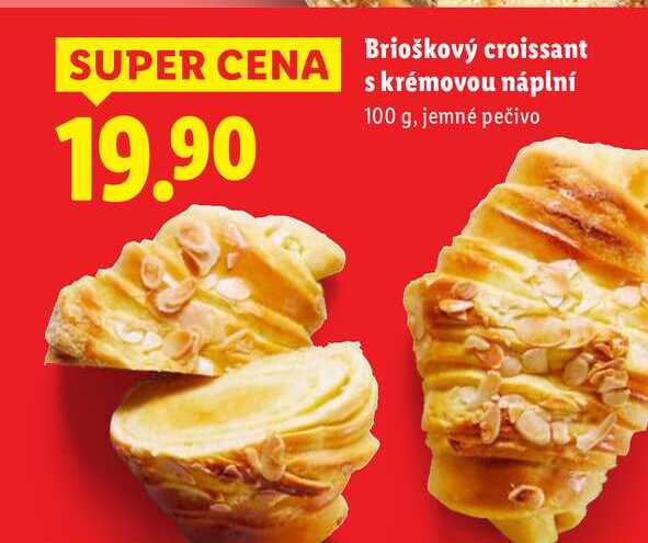 Brioškový croissant s krémovou náplní, 100 g