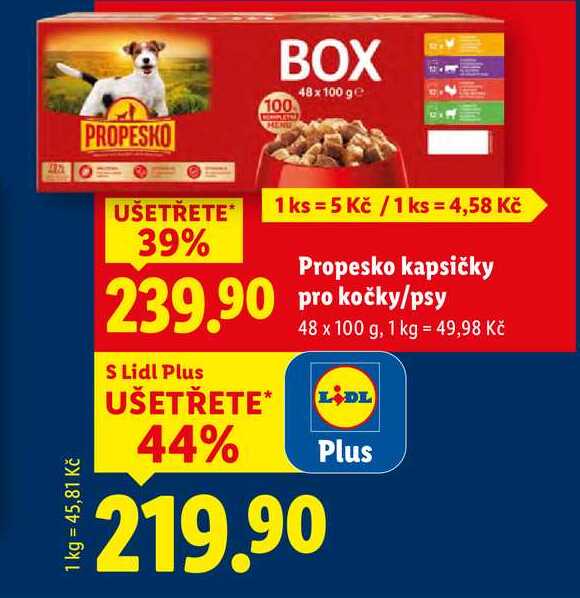 Propesko kapsičky pro kočky/psy, 48x 100 g