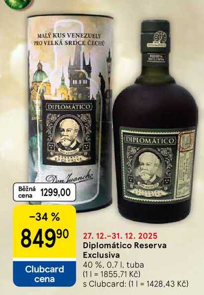 Diplomático Reserva Exclusiva 40 %, 0.7 l