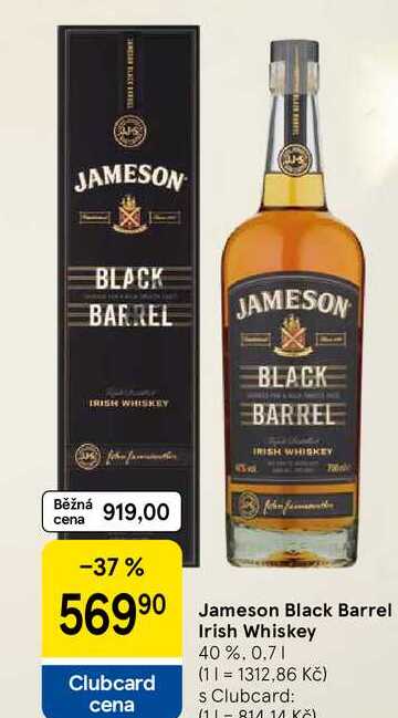 Jameson Black Barrel Irish Whiskey 40%, 0.7 l
