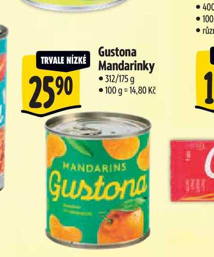   Gustona Mandarinky 312/175 g 