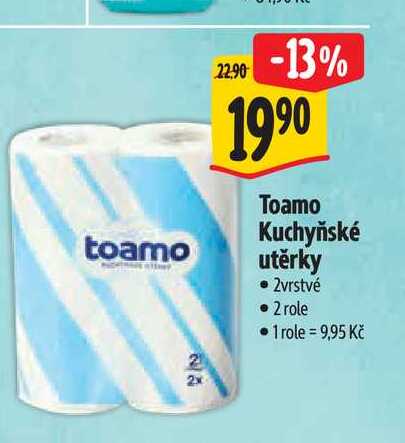   Toamo Kuchyňské utěrky 2vrstvé  2 role 