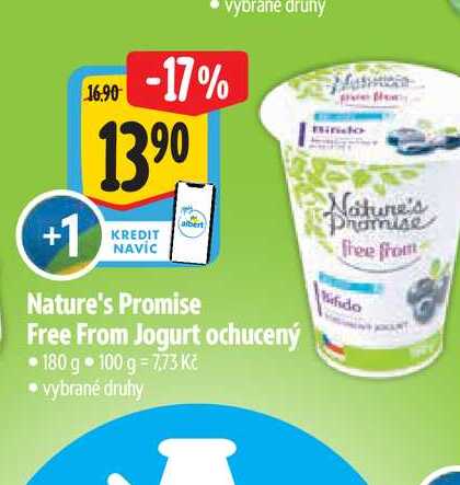   Nature's Promise Free From Jogurt ochucený  180 g 