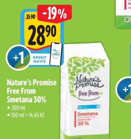   Nature's Promise free from Smetana 30%  200 ml