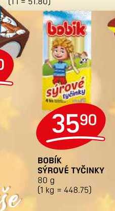 BOBÍK SÝROVÉ TYČINKY 80 g