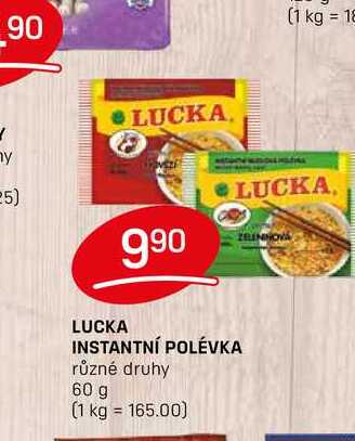 LUCKA INSTANTNÍ POLÉVKA různé druhy 60 g