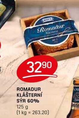 ROMADUR KLÁŠTERNÍ SÝR 60% 125 g 