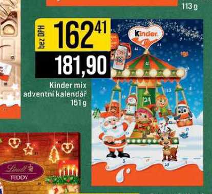Kinder mix adventní kalendář 151g 