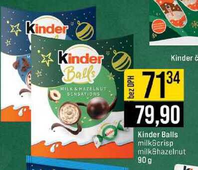 Kinder Balls milk&crisp milk hazelnut 90 g 