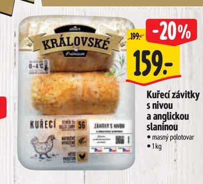 Kuřecí závitky s nivou a anglickou slaninou 1 kg