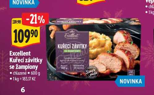 Excellent Kuřecí závitky se žampiony 600 g