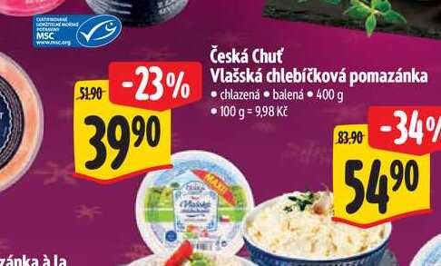  Česká Chuť Vlašská chlebíčková pomazánka  400 g