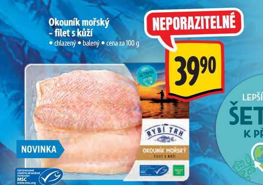 Okouník mořský - filet s kůží  100 g