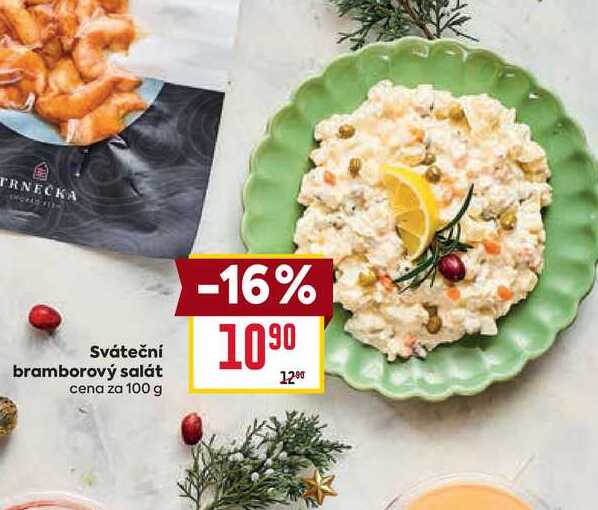Sváteční bramborový salát cena za 100g