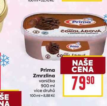 Prima Zmrzlina vanička 900 ml 