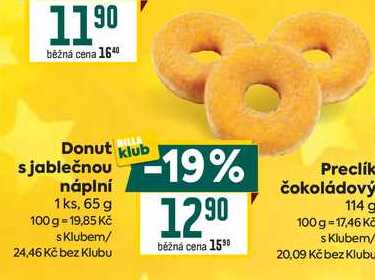 Donut s jablečnou náplní 1ks, 65 g 