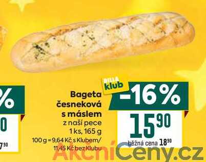 Bageta česneková s máslem z naší pece 1ks, 165 g