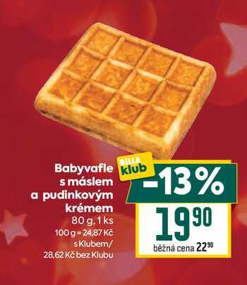 Babyvafle klub s máslem a pudinkovým krémem 80 g, 1 ks 